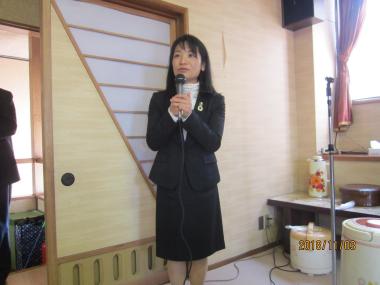 挨拶をする石山市長