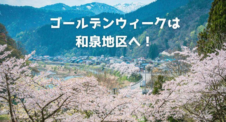 和泉地区の桜　クリックで「ゴールデンウィークは和泉地区でお待ちしています」へ移動します