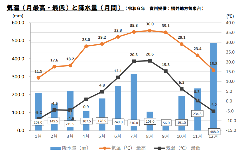 気温と降水量グラフ
