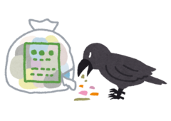 ごみを荒らすカラス