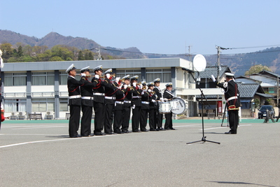 大野市消防総合訓練での演奏写真