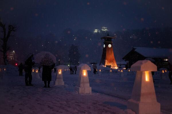 越前おおの冬物語　雪見灯篭の写真
